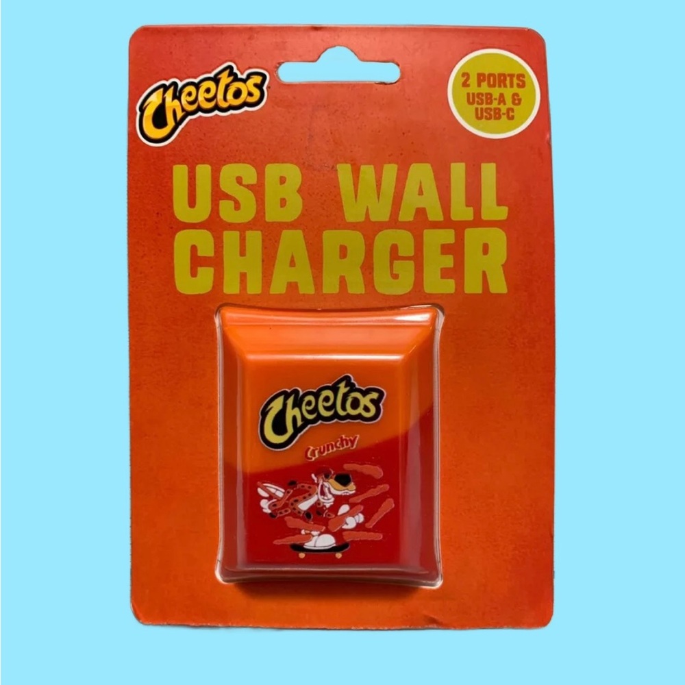 🆕 Crunchy Cheetos USB Wall Charger 2.1 AMP Folding Plug USB-A & USB-C Ports
